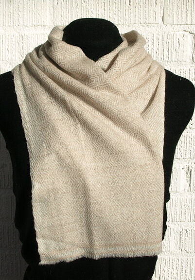 Sjal Unisex Ullblandning Diamantkypert Beige