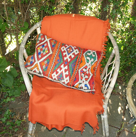 Filt av ren merinoull. Orange