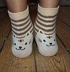Strumpa med kattansikte beige