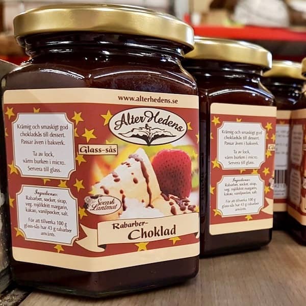 Rabarberchoklad, krämig chokladsås