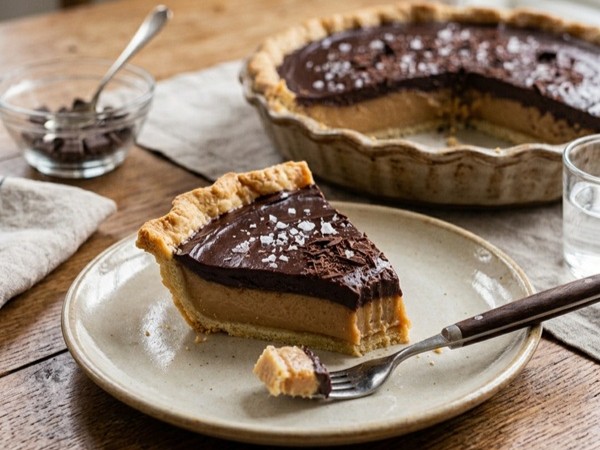 saltkaramellpaj med mörk choklad