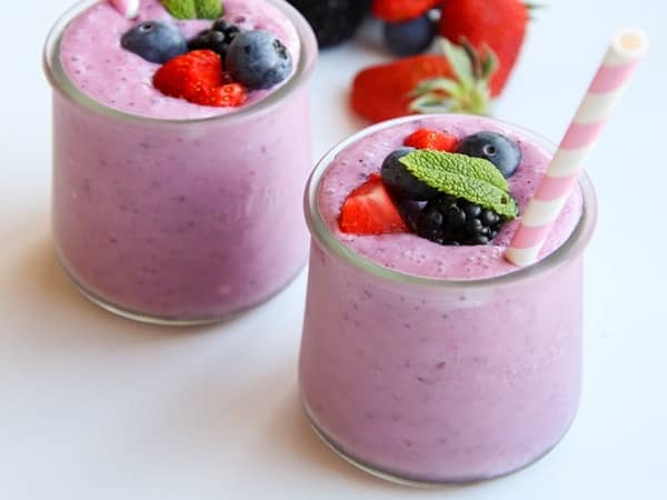 blåbär och banan smoothie