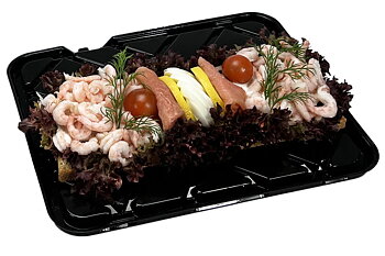 Landgång med lax & räkor