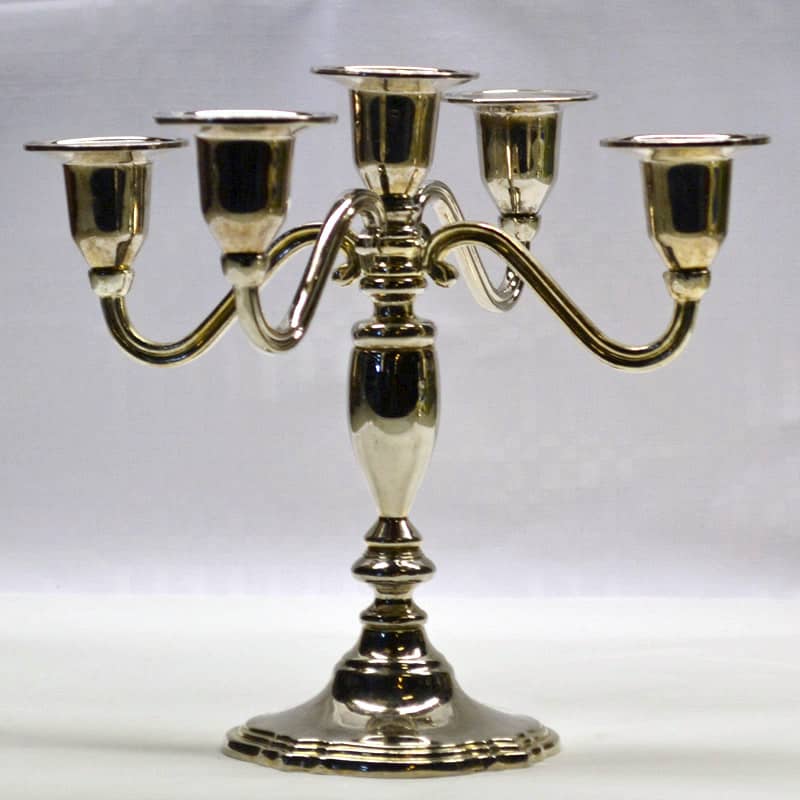 Kandelaber i silverlook, 5arm