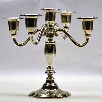 Kandelaber i silverlook, 5arm
