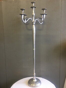 Kandelaber i silverlook, 5arm 150cm