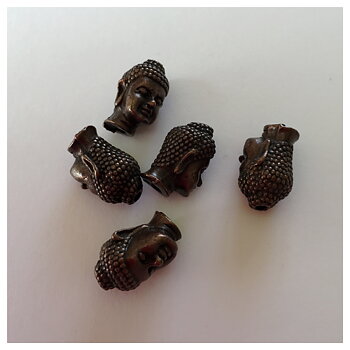 Buddha-huvud -1st, kopparton, 1,3cm x1cm, 