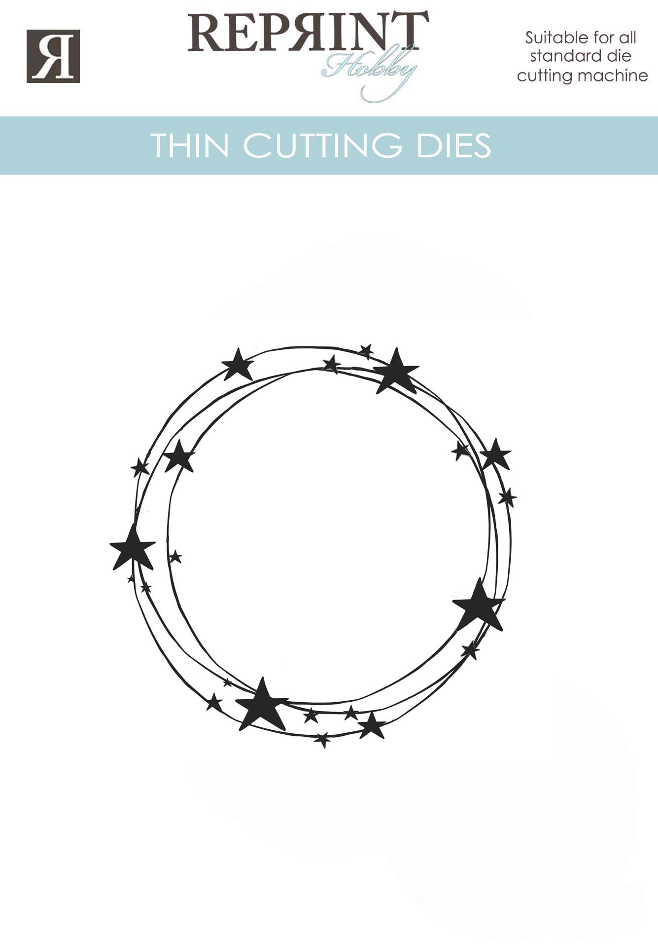 Stjärnor i ring - 72 x 76 mm, Dies, Reprint 