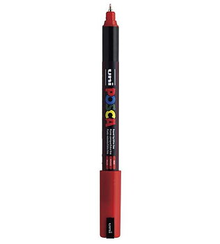 Röd, Posca penna, 0,7mm,