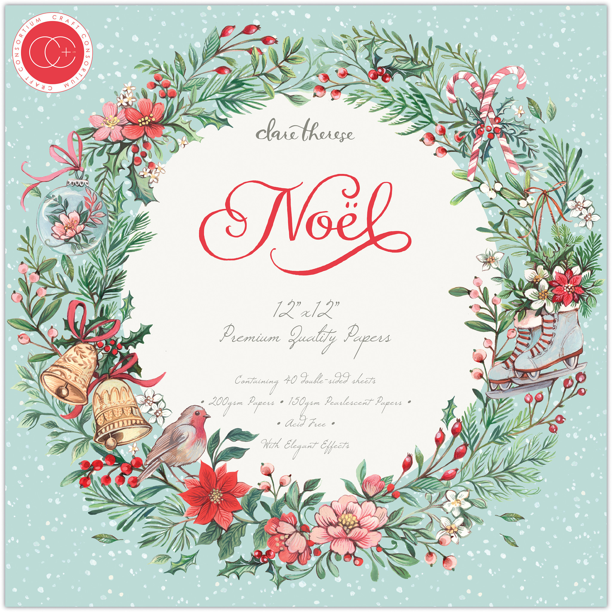 Noël,12x12" block,  Craft Consortium 
