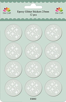 Epoxystickers - Glitter, 25mm, 12st, Dixi Craft