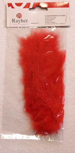 Röd, Fjädrar 10-15cm, 15st. 