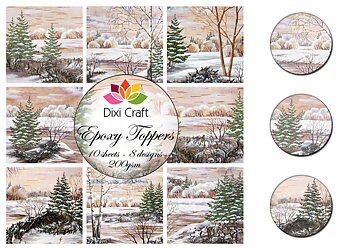Epoxy Toppers, 10 ark, 200gsm, Dixi Craft