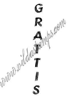 "Grattis" (stående, penseldrag), Vilda Stamps,
