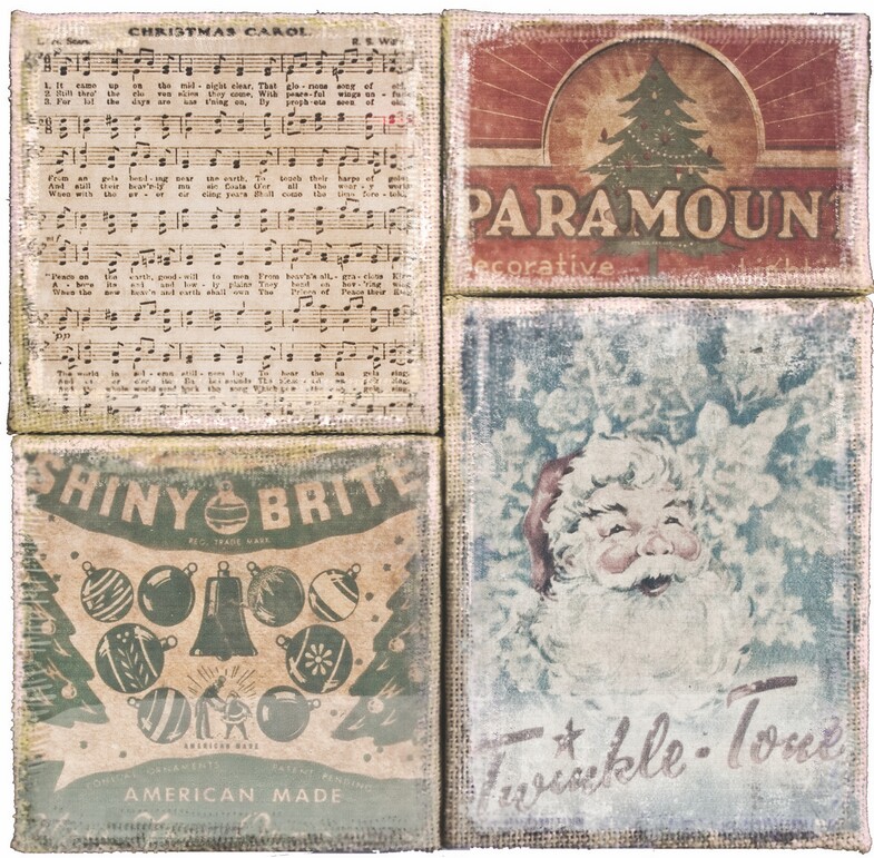 Tavlor - Burlap Panels - Christmas, Tim Holtz, 