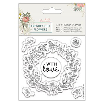 Freshly Cut Flowers 6st,  Floral Wreath, Papermania