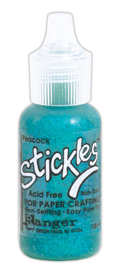 Peacock, Stickles Glitter Glue, Ranger Ink