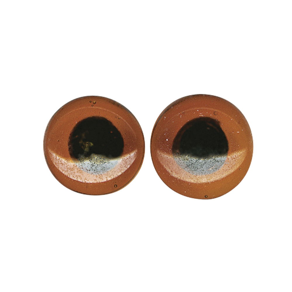 Djurögon att sy på, mörkbruna, glas, 6mm, Rayher
