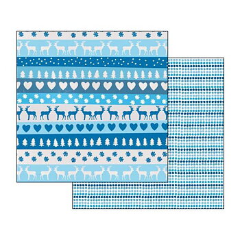 Reindeers & Blue Hearts, 12"x12", dubbelsidigt, Stamperia