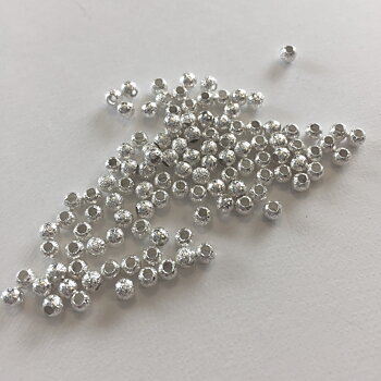 Silver - Stardust 3mm 100st/6g, Metallpärlor