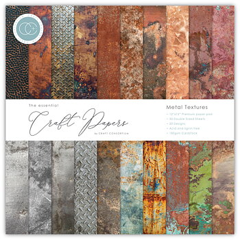 Metal Textures, 6x6" block, Essential Craft Papers,  Craft Consortium 
