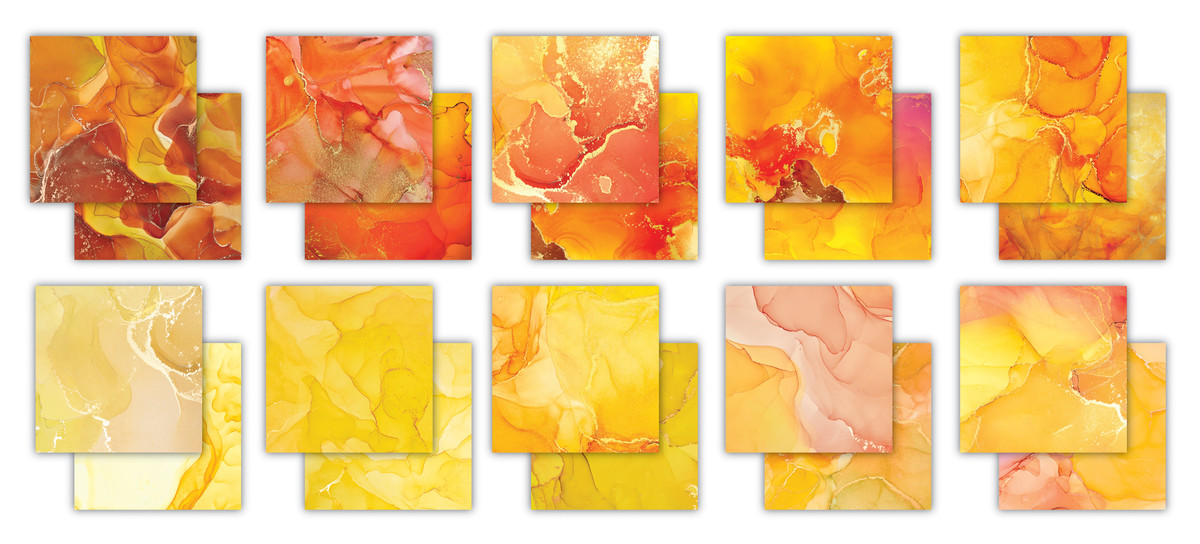 Ink Drops - Sunset, 6x6" block, Essential Craft Papers,  Craft Consortium  - 2