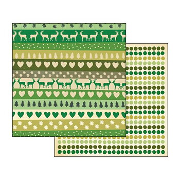Reindeers & Green Hearts, 12"x12", dubbelsidigt, Stamperia