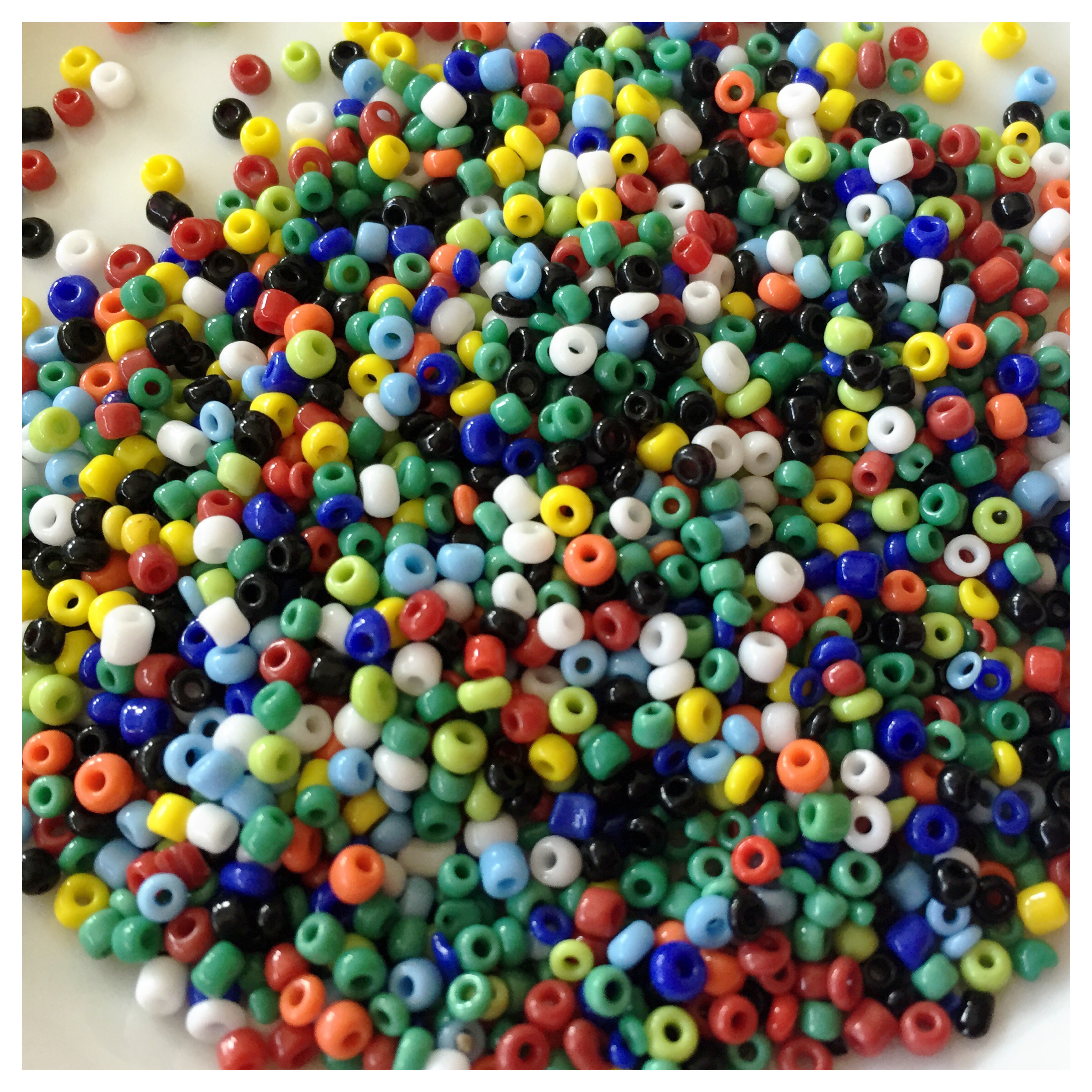 Mixade, rocaillepärlor, 2mm, ca 1000st/17g