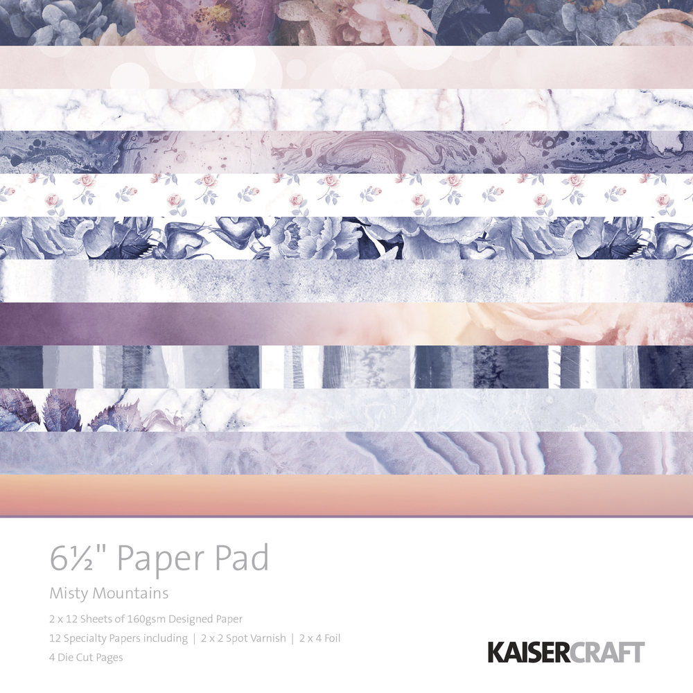 Misty Mountains, 6 1/2" x6 1/2 ", 40 ark, Kaisercraft, 