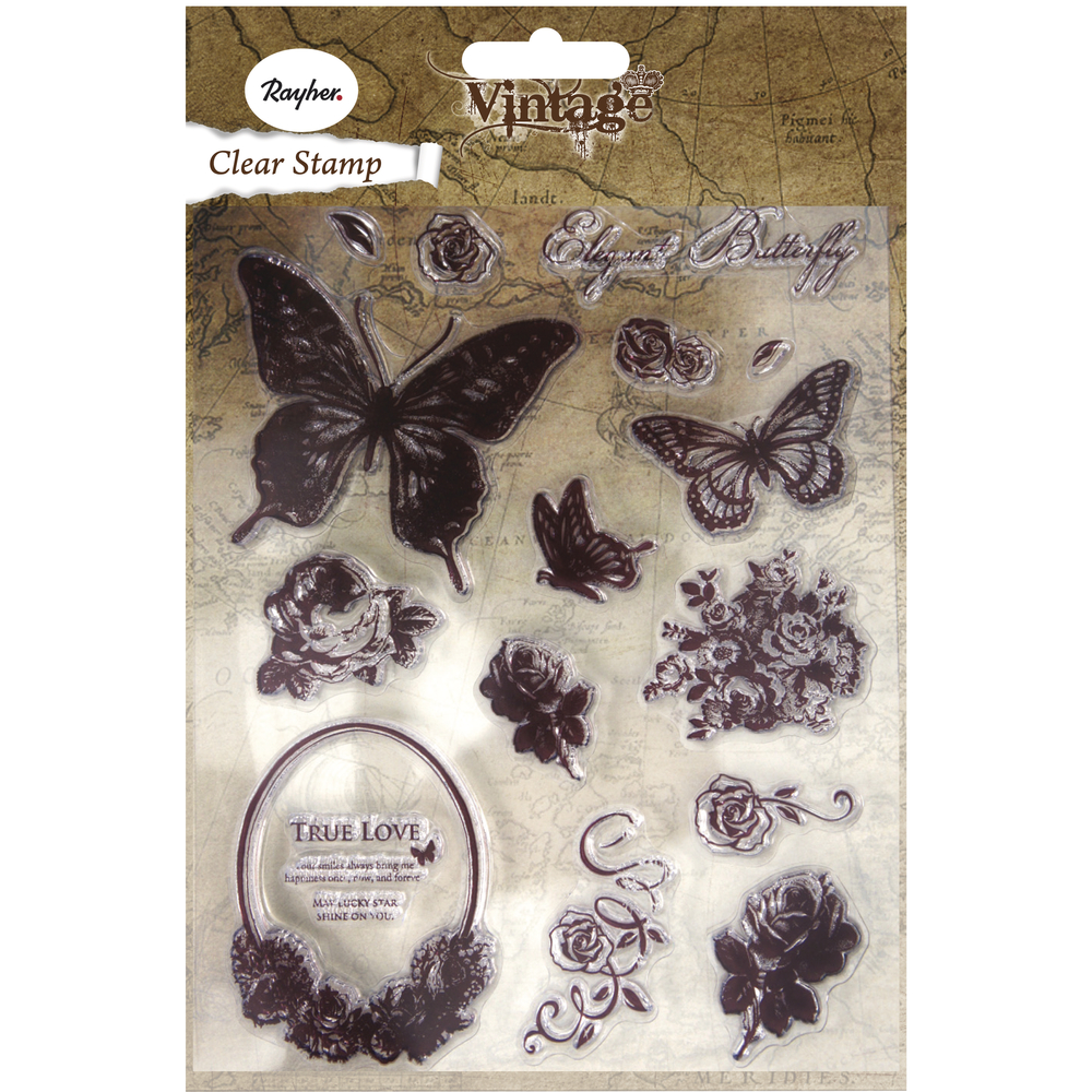 Butterfly 15st, Clear stamps, Rayher, 