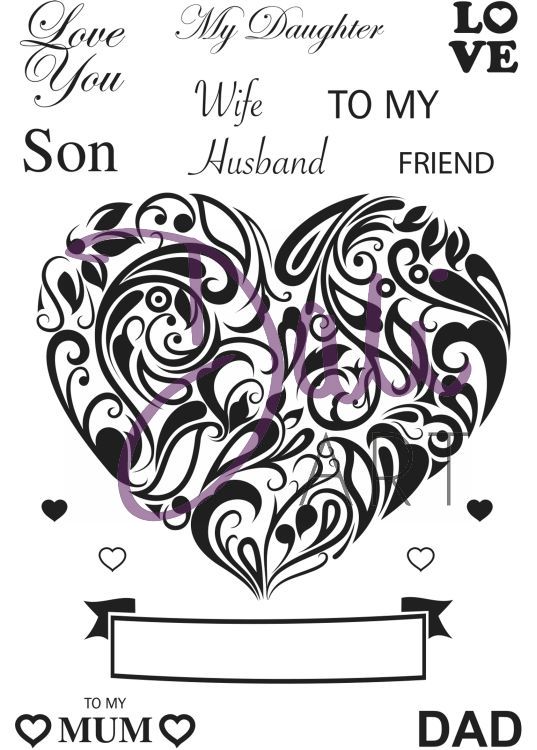 To My - Heart Swirl, Clear stamp, DaliART, 