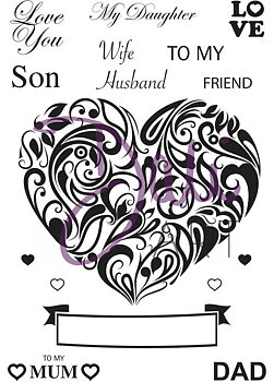 To My - Heart Swirl, Clear stamp, DaliART, 