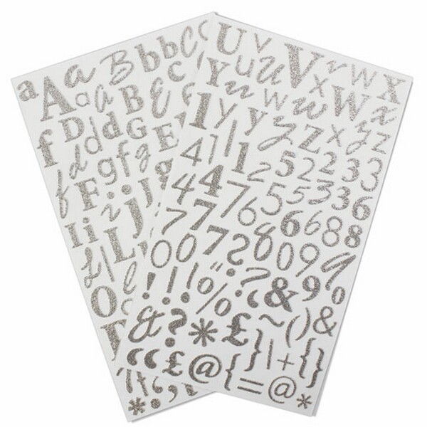 Alfabet stickers - Dazzle (Silver), Trimcraft, 