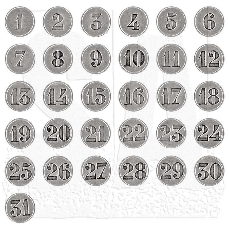 Siffror 1-31, Brads, Tim Holtz - 2