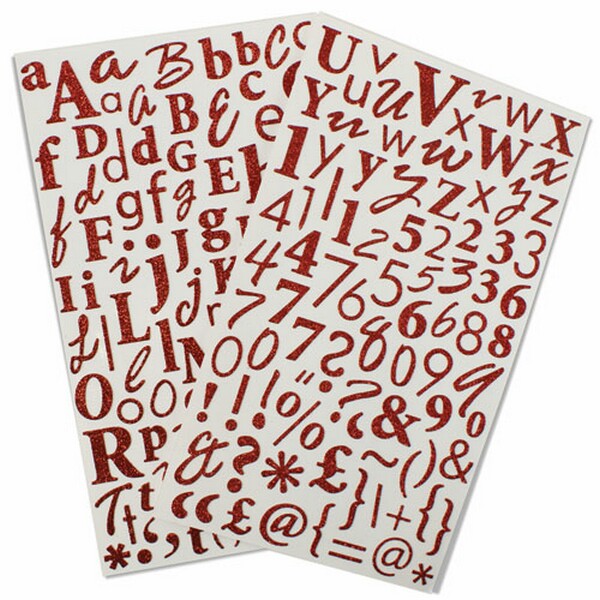 Alfabet stickers - Ruby (Röd), Trimcraft, 