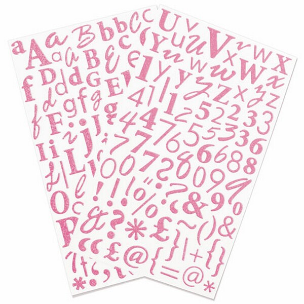 Alfabet stickers - Princess (Ljusrosa), Trimcraft, 