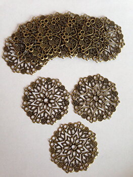 Metallblommor, Brons, 10st. 35mm.