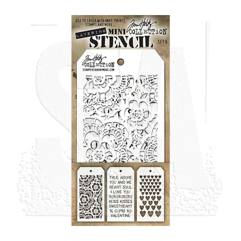 Mini Stencil Set 6, Tim Holtz, Stampers Anonymous