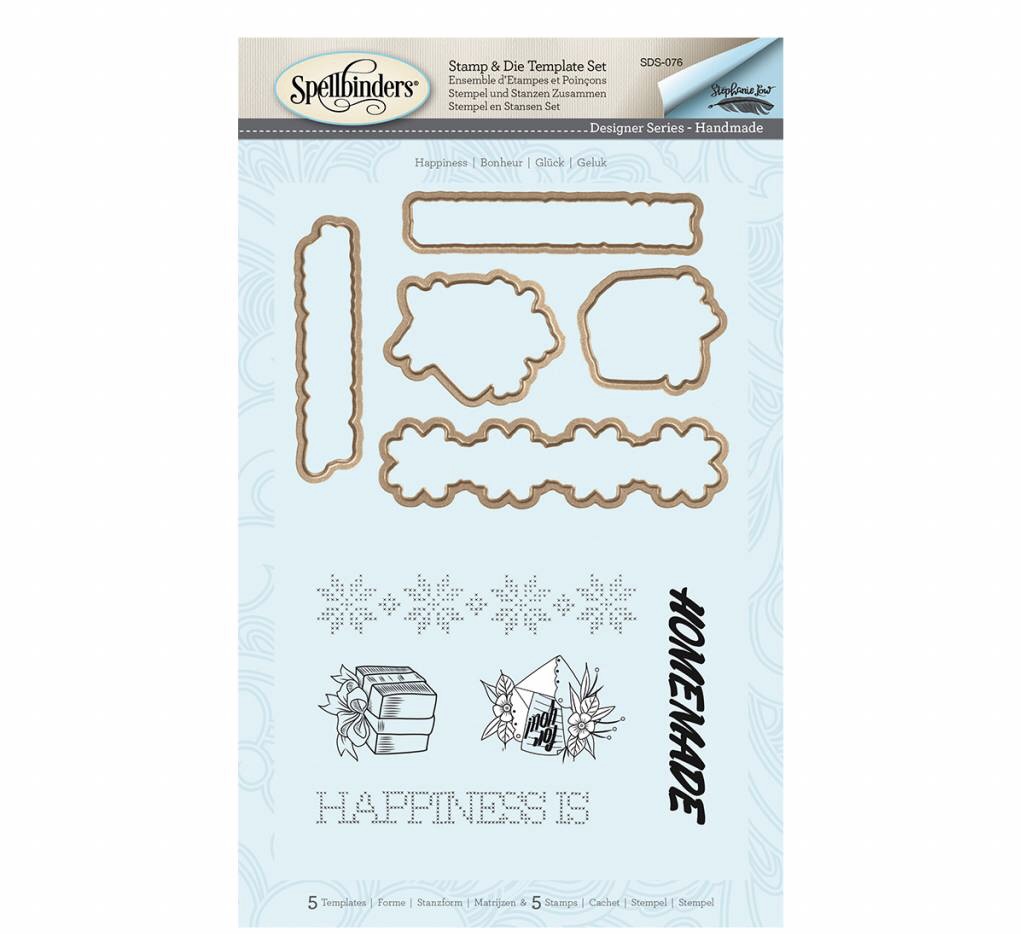 Happiness, Stämplar och Dies, 5st av varje, Spellbinders