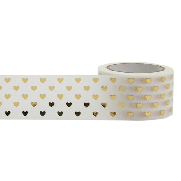 Gold Foil Hearts,  25mm, dekorativ tejp, Little B  - 2