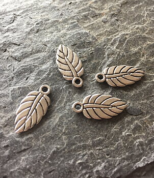 Blad, silverton, 10st, 1cm x 2cm