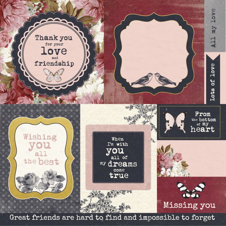 Fine - Ma Cherie Collection, 12x12", dubbelsidigt, Kaisercraft Papers