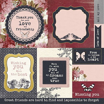 Fine - Ma Cherie Collection, 12x12", dubbelsidigt, Kaisercraft Papers