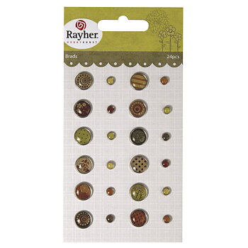 Vintage - Brads, 24st, olika storlekar, Rayher, 
