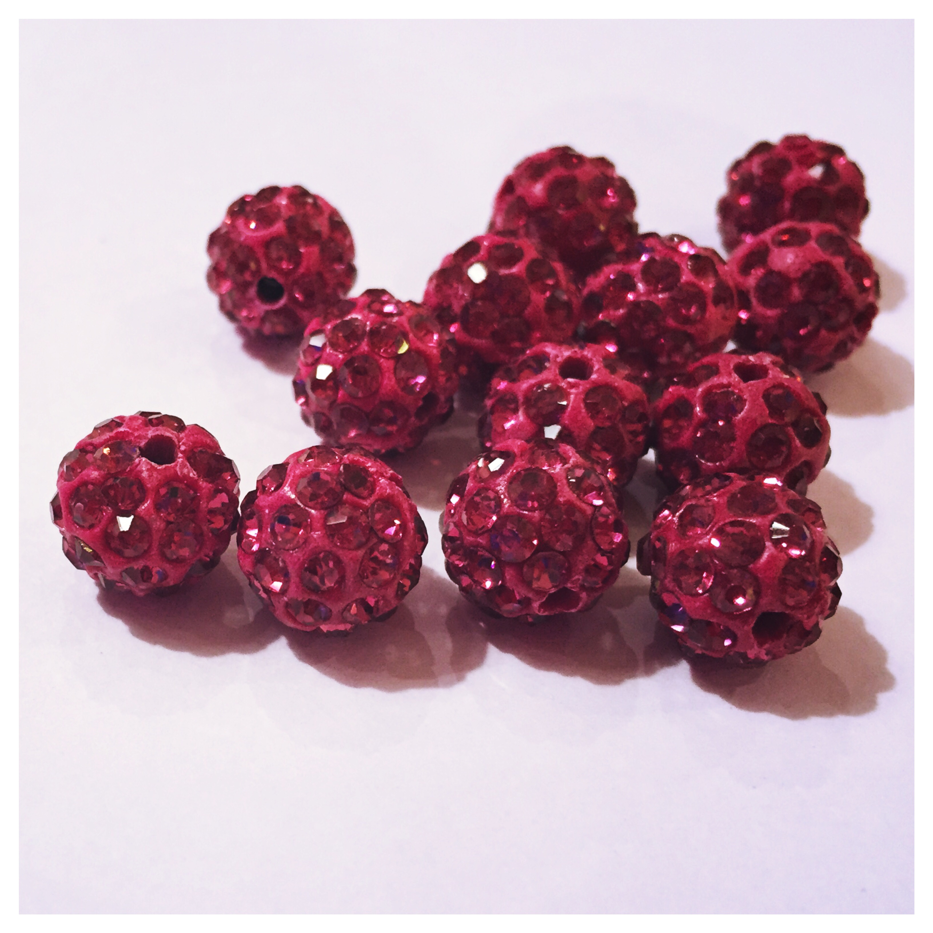 Cerise, 10mm, Strasspärla,