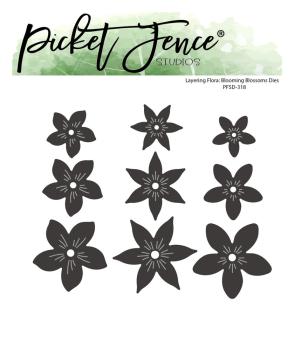 Blooming Blossoms , 9st,  Die, Picket Fence Studios