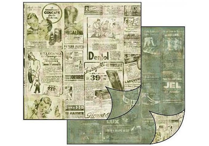 Vintage Advertising, 12"x12", dubbelsidig, 170g, Stamperia 