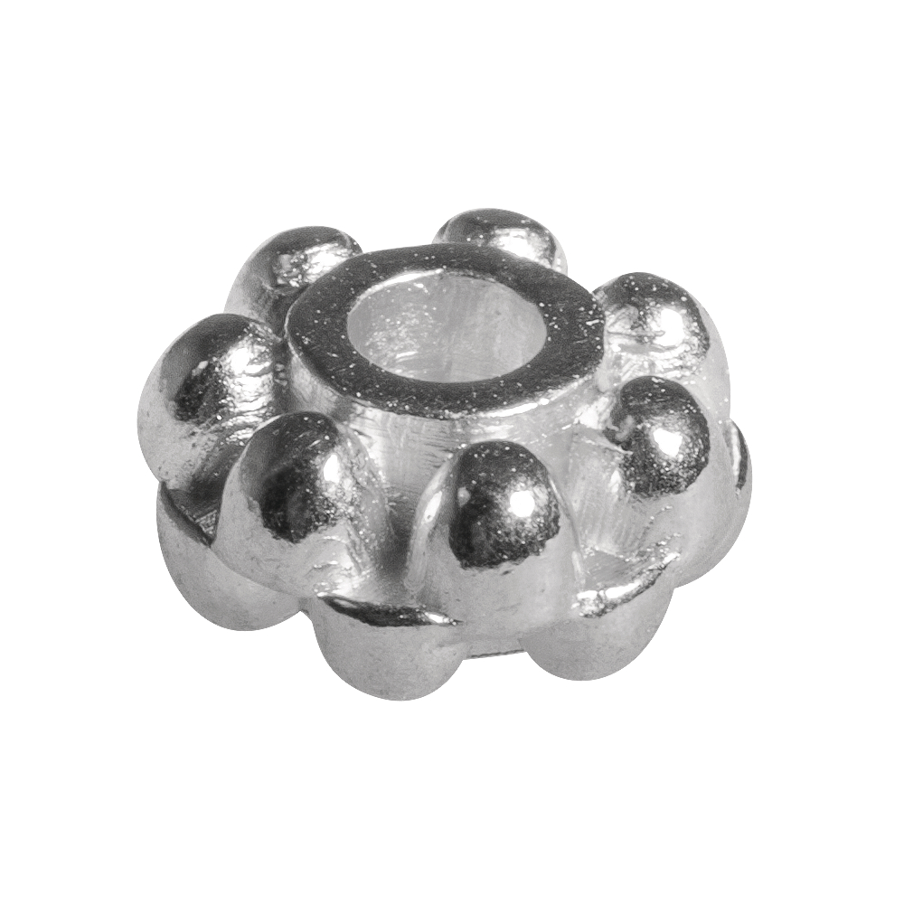 Oxiderad silver, metall mellanpärlor, ø 7mm, Hål 2mm, 5st, Rayher