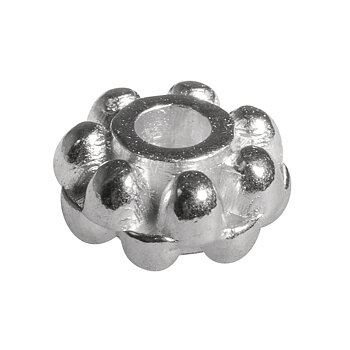 Oxiderad silver, metall mellanpärlor, ø 7mm, Hål 2mm, 5st, Rayher