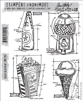 Treats Blueprint , 4st,  Tim Holtz Stamps, Stampers Anonymous